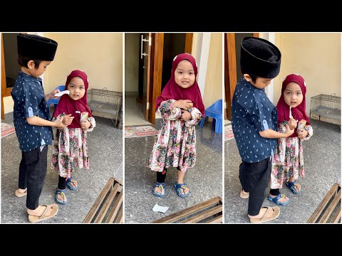 Rayhan siap berangkat sekolah sore, Rania sudah salim katanya