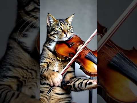 🎻 Funny Cat Playing Violin Like a Real Musician – Cinematic & Realistic Scene! 😹 #cat #cute n