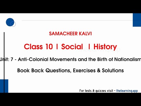 Anti-Colonial Movements and the Birth of Nationalism Answers | Unit 7 | Class 10 | History | Social