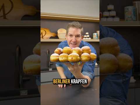 Die fluffigsten Mini-Berliner der WELT! 🥳 Rezept in den Kommentaren👇 #shorts #karnevall #fasching