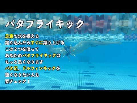 足裏で水を捉え、伸長反射を使ってバタフライキックの苦手を克服しよう！