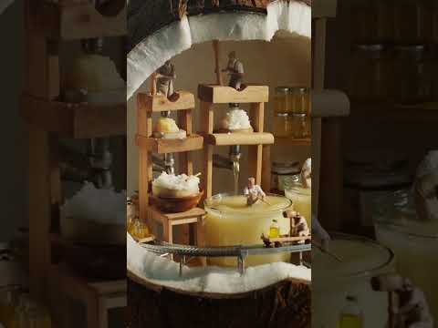 🌴 How to Make Coconut Oil at Home 🥥 | Pure & Natural Coconut Oil | Easy Method! #aishorts #trending