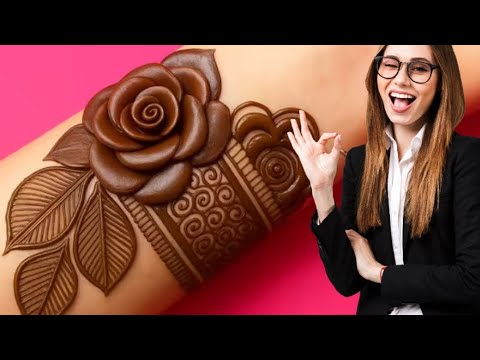 10 Day's Challenge Day1 Rose Floral Mehndi  Designs| Front Hand Beautiful Mehndi Design