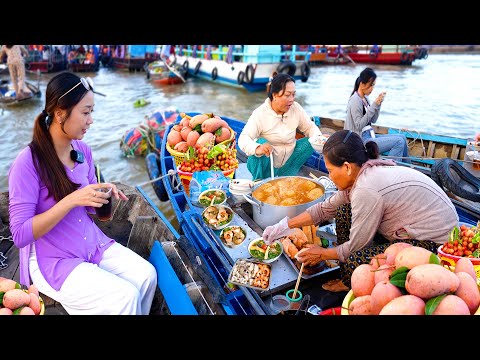 Độc lạ lênh đênh trên sông ăn bún riêu, hủ tiếu trên ghe tấp nập người chờ từ tờ mờ sáng vui như tết