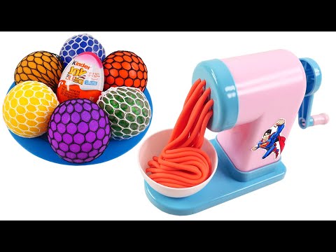 Satisfying Video | How To Make Rainbow Noodle into Eggs & Balls Cutting ASMR RainbowToyTocToc