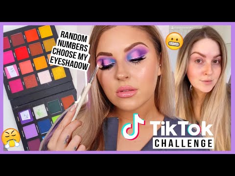 tik tok EYESHADOW challenge! ? random numbers pick my makeup ?