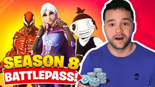 NEW *SEASON 8* BATTLEPASS REVIEW! (100 TIERS BOUGHT)