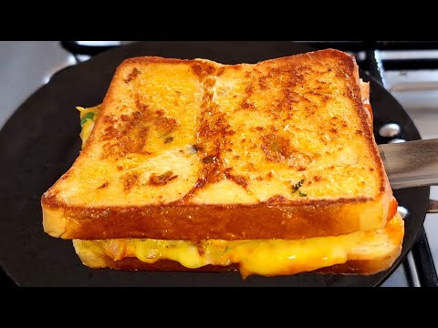 Cheesy Bread Omlet Recipe 😍 | केवल 10 मिनट मे चीज़ ब्रेड आमलेट | bread omelet breakfast