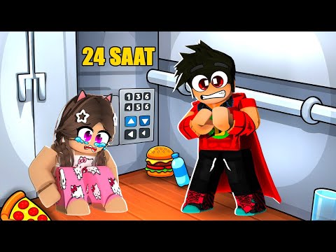 Aybüke İle Asansörde 24 Saat Kaldık ! - Roblox 24 Hours in Elevator