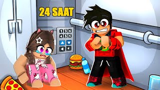 Aybüke İle Asansörde 24 Saat Kaldık ! - Roblox 24 Hours in Elevator