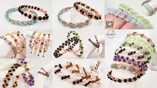 Compare 7 ways making 3-Strand Braid bracelet from copper wire and beads