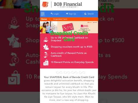 Snapdeal Bob Credit Card | 5% Unlimited Cashback 😱| New Credit card for Everyone 👌