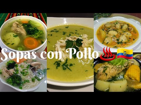 🍲♨️LAS MEJORES SOPAS DE POLLO 🐔PARA EL ALMUERZO‼️🇪🇨 #sopa #almuerzo #pollo #sopadepollo