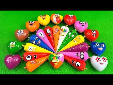 Colorful Dinosaur Eggs with Rainbow SLIME 🌈 Numberblocks Unboxing – Ultimate ASMR Satisfaction