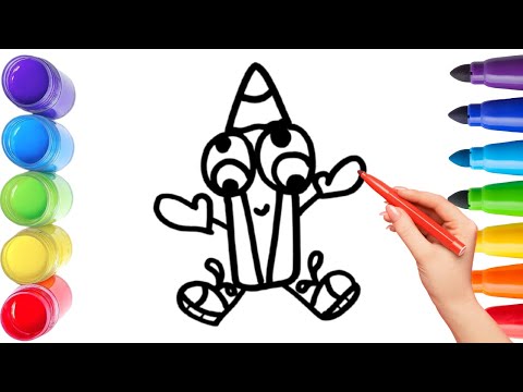 How To Draw cute pencil Drawing, Painting & Coloring For Kids and Toddlers_ Child Art 🐋🌈🎨