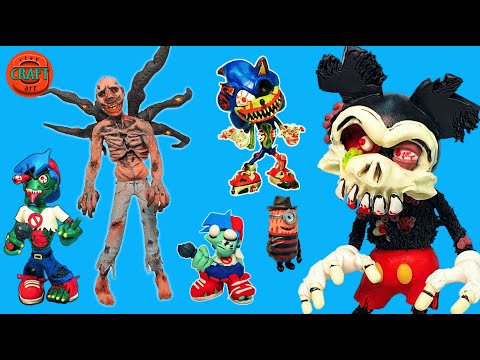 SONIC Zombie, Mickey Mouse, Minion, ALL My Zombies Mods with clay FRIDAY NIGHT FUNKIN'