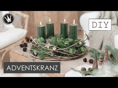 DIY-ADVENTSKRANZ SELBER BINDEN mit Kiefer, Zypresse & Clematisranke zum natürlichen Weihnachtszauber