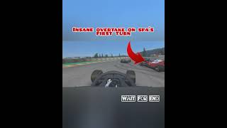 insane double overtake on spa's first turn 😲 😱 🥳#charlesleclerc #leclerc #f1 #sports