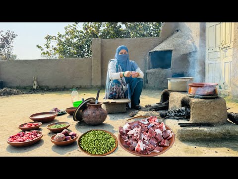 my evening routine of cooking  🥰 miss you mama baba 😔 village life veg pualo delicious meat