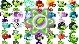 Pvz 2 - All Pea Plants Level 1 POWER UP vs Hamster Ball Gargantuar Zombie