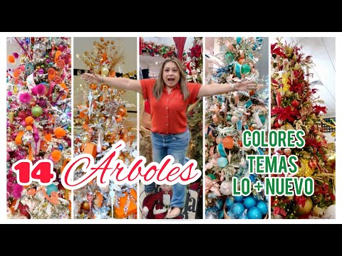 TIENDA DE NAVIDAD 14 ÁRBOLES DECORADOS 2024🎄 TENDENCIAS E IDEAS PARA TU ÁRBOL NAVIDEÑO 2024