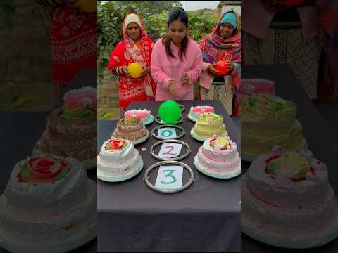 Big ball Roll & Eat Cake Family  Challenge#shots
