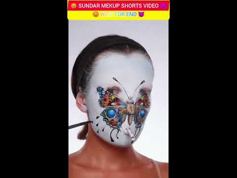 Title चेहरे पर किया तितली का सुंदर मेकअप 🥰~mini wood working art #trending​ #makeup​ #shorts​