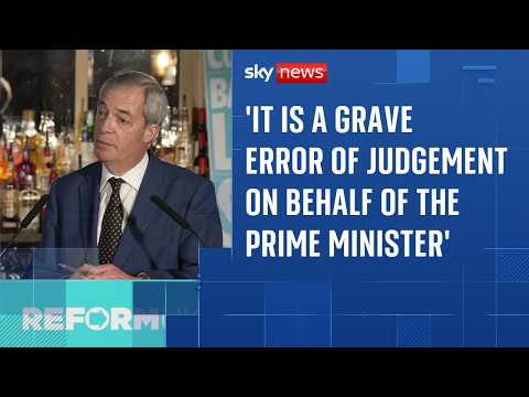 Prime Minister made 'error of judgement' on Mandelson says Nigel Farage