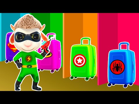 Superhero Colored Suitcases | Cartoon for Kids | Dolly and Friends - Thailand