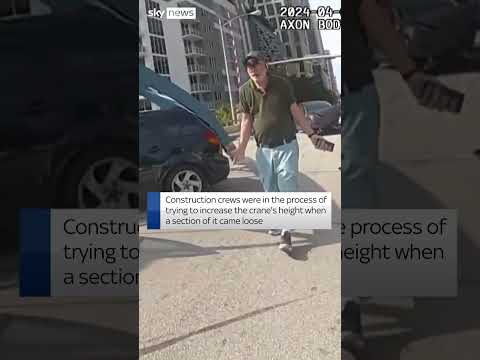 Moment crane falls on car driving across bridge in Fort Lauderdale