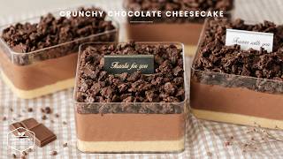 바삭한 크런치 초콜릿 치즈케이크 만들기 | 홈메이드 초코 토핑 | Crunch Chocolate Cheesecake Recipe | Homemade Chocolate Topping