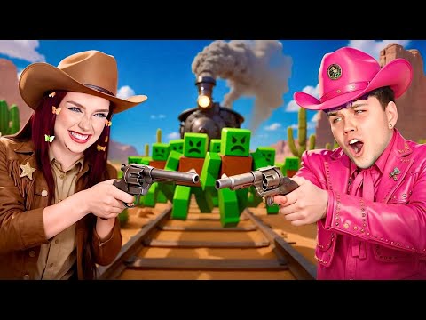 Сбежали от ЗОМБИ в Мертвые рельсы в ROBLOX