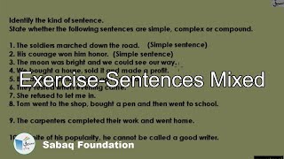 Exercise-Sentences Mixed