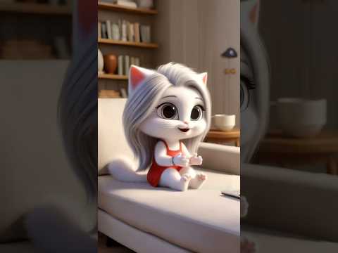 Cute kitten of cat is upset because of becoming bald #cat #cutecat #catlover