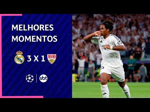 Real Madrid 3 x 1 Suttgart - Gols de Endrick, Mbappé e principais lances | Champions 2024/25
