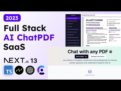 Build and Deploy a Full Stack AI SaaS | Next JS 13, DrizzleORM, OpenAI, Stripe, TypeScript, Tailwind