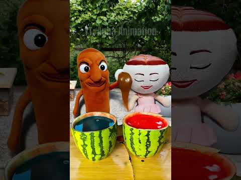 Oh, where did my chocolate milk bottle candy in the watermelon go? 🍭🍼💩🍉 #Annaanimation