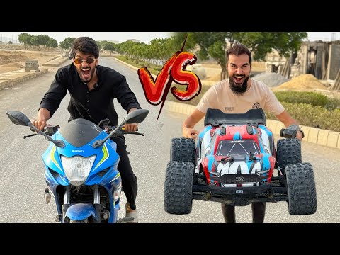 Mishkat khan ki heavy bike aur RC car ki drag race karwa di 😂 Kon jeetey ga aaj ?