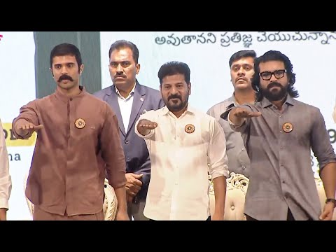 Ram Charan and Vijay Deverakonda and CM Revanth Reddy Takes Anti-Drug Pledge | Filmy Hunk