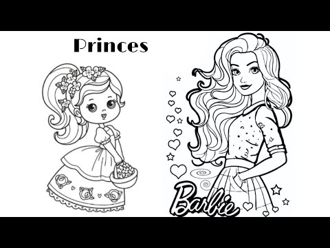 Barbie princes, belajar menggambar melukis barbie princes untuk anak tk & paud