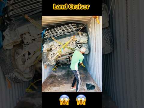 Offloading Land Cruiser from cargo container