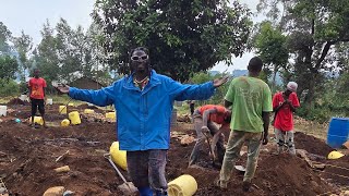 ALL SMILES , WE HAVE FINISHED THE FOUNDATION !!!  - Brian and GrandMa   ( Kenya Africa ) !!!