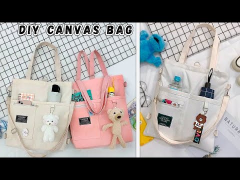 DIY tote bag tutorial from cloth making at home. Pinterest korean style bag Sewing.