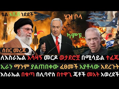 እስራኤል ድንገት በከባድ ሚሳይል ተመታች | ወታደሮቿ ኢላማ ተደረጉ | ኔታኒያሁ በቁጣ መልእክት አስተላለፉ | Ethio Media | Ethiopian News