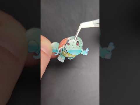 Custom 3D Squirtle Pokémon Card made from real Cards
