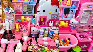 18 minutes Satisfying with Unboxing Barbie, Hello Kitty and Pink Rabbit Toy Collection ASMR