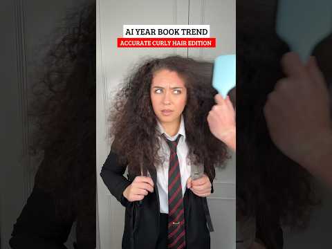 If the AI year book trend was accurate #curlyhair edition #curlyhair #frizzyhair #yearbook #hair