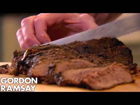 BBQ Brisket with Crunchy Coleslaw & Sweet Potato Wedges Gordon Ramsay
