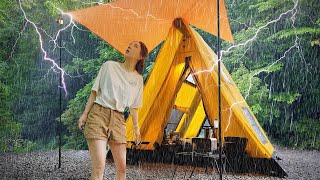 Camping in a heavy rain, but I've got a problem with the inflatable tent