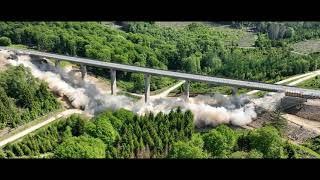 Autobahn 45 (A45) Die Sprengung der Sterbecketalbrücke vom 28.05.2023